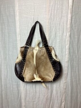 Diane Gail- African Springbok Fur & Leather Hobo Bag